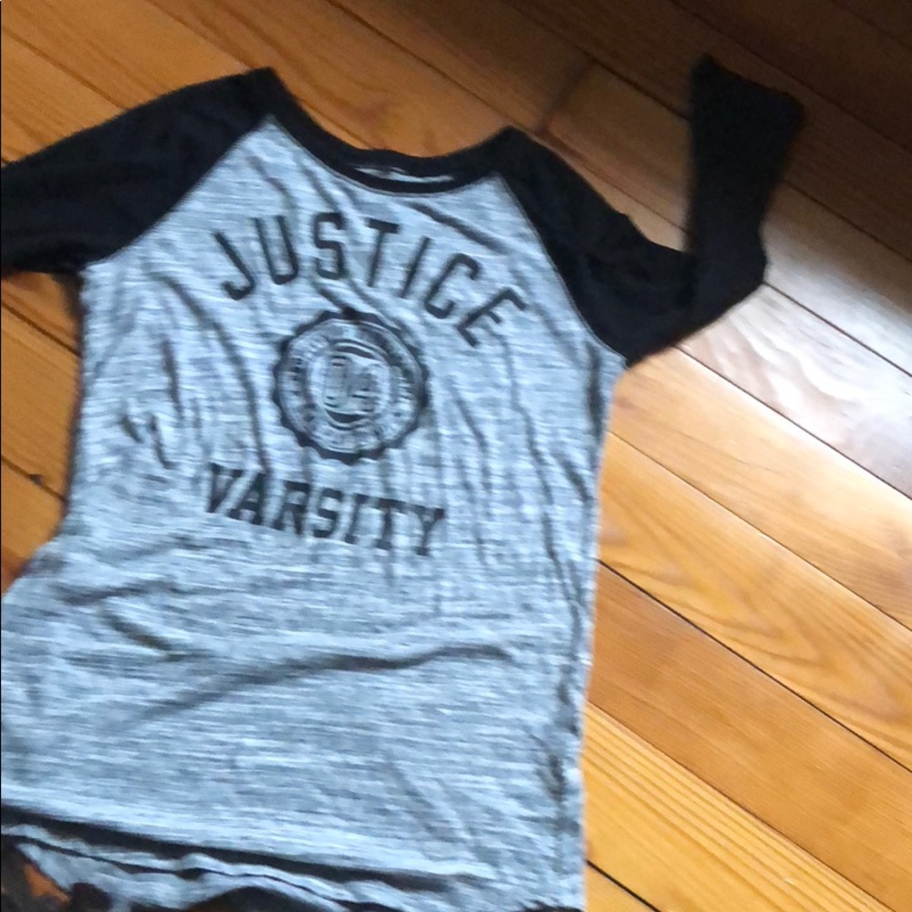 Justice girls raglan 3/4 sleeve tee